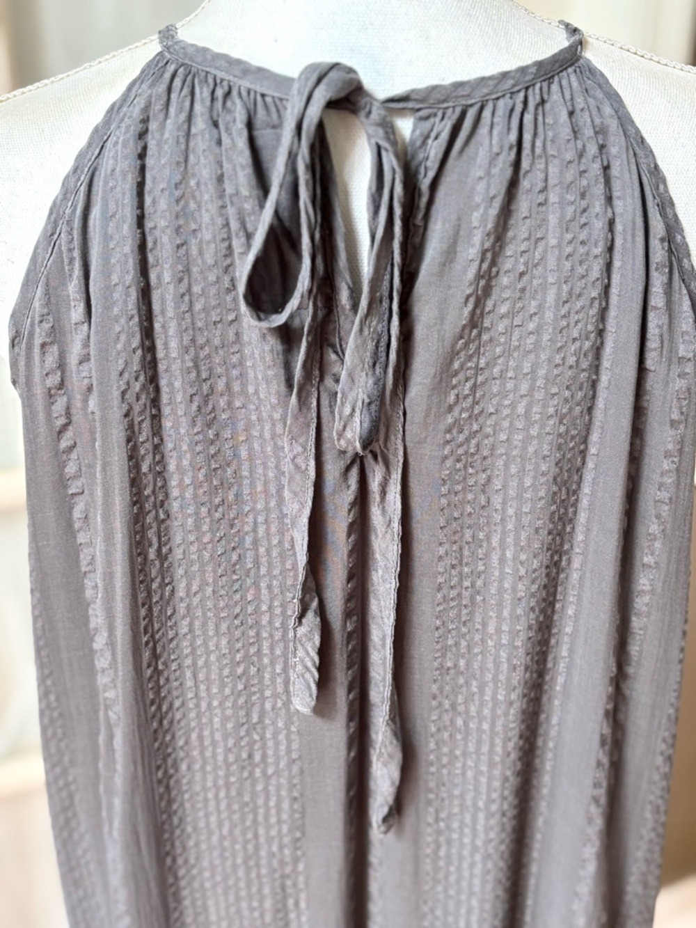Cloth & Stone Anthropologie Gray Tencel Swing Halter Dress - Picture 4 of 8